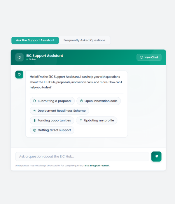 innovator support through the EIC fast triage process